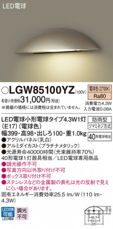 Panasonic �������ƥꥢ�饤�� LGW85100YZ �ᥤ��̿�