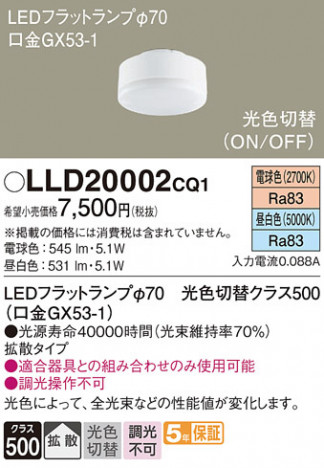 Panasonic  LLD20002CQ1 ᥤ̿