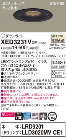 Panasonic ƥꥢ饤 XED3231VCE1 ᥤ̿
