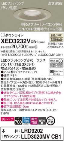 Panasonic ƥꥢ饤 XED3232VCB1 ᥤ̿