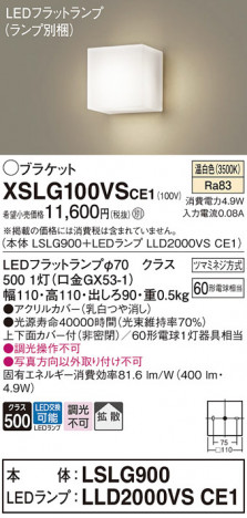 Panasonic ֥饱å XSLG100VSCE1 ᥤ̿