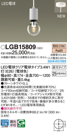 Panasonic ڥȥ饤 LGB15809 ᥤ̿