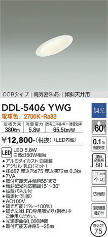 ���ʼ̿� | DAIKO ����ŵ� ������饤��(��������) DDL-5406YWG