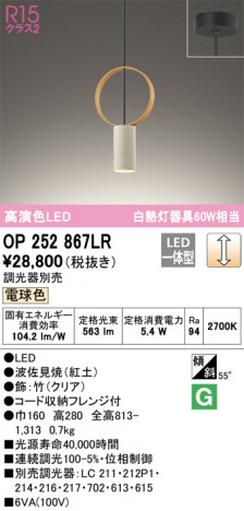 ODELIC �����ǥ�å� �ڥ����ȥ饤�� OP252867LR �ᥤ��̿�