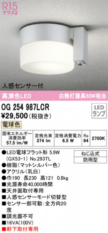 ODELIC ǥå ƥꥢ饤 OG254987LCR ᥤ̿