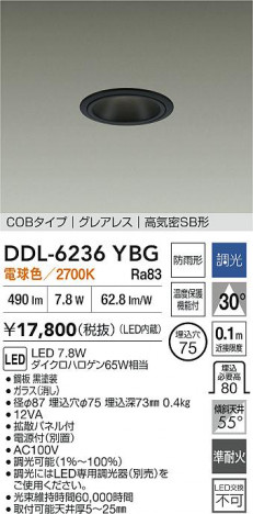 ʼ̿ | DAIKO ŵ LED饤 DDL-6236YBG