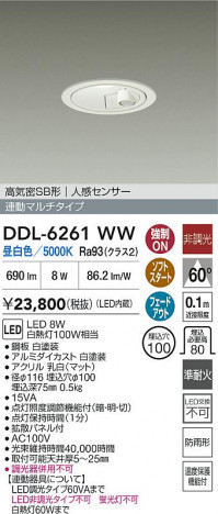 ʼ̿ | DAIKO ŵ LEDʹ󥵡ե饤 DDL-6261WW