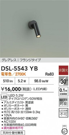 ʼ̿|DAIKO ŵ LEDݥåȥ饤 DSL-5543YB