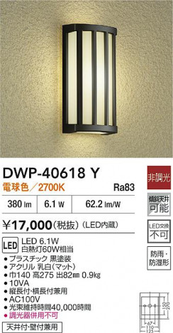 ʼ̿|DAIKO ŵ LEDȥɥ饤 DWP-40618Y