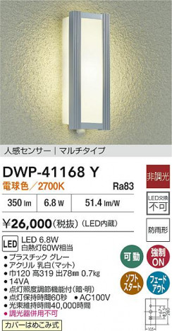 ʼ̿|DAIKO ŵ LEDʹ󥵡եȥɥ饤 DWP-41168Y