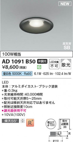 β Koizumi ߾ LEDⵤ̩SB饤 AD1091B50