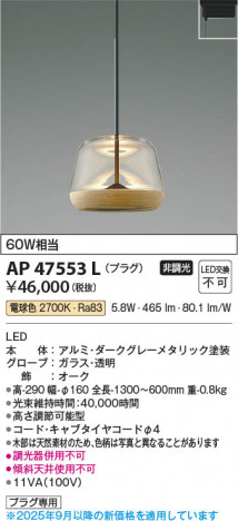 ���β��� Koizumi �������߾��� LED�ڥ����� AP47553L