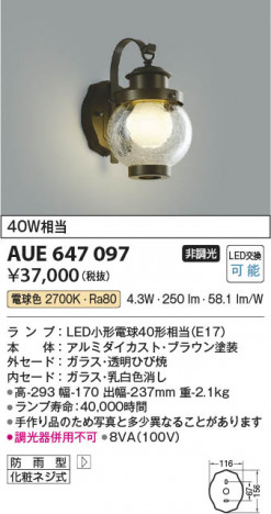 β Koizumi ߾ LEDɱ֥饱å AUE647097