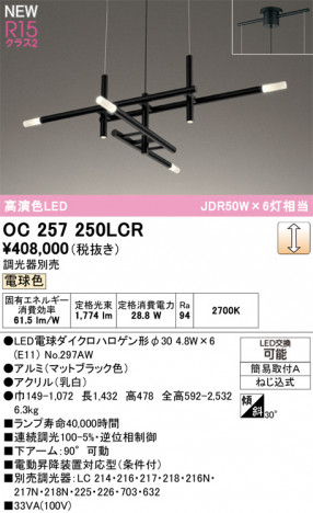 ODELIC ǥå ǥꥢ OC257250LCR ᥤ̿
