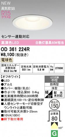 ODELIC ǥå ƥꥢ饤 OD361224R ᥤ̿