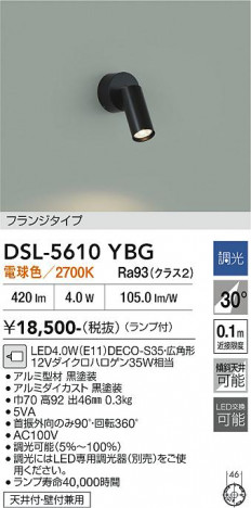 ���ʼ̿� | DAIKO ����ŵ� ���ݥåȥ饤�� DSL-5610YBG