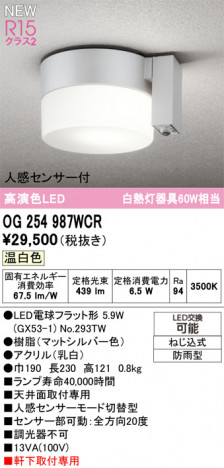 ñ�ʲ���ODELIC �����ǥ�å� LED �������ƥꥢ�饤�� OG254987WCR | ���������̿����䡦����ƥꥢ���������Ρڥ饤�ȥ��������
