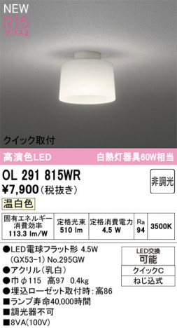 ñ�ʲ���ODELIC �����ǥ�å� LED ����������󥰥饤�� OL291815WR | ���������̿����䡦����ƥꥢ���������Ρڥ饤�ȥ��������