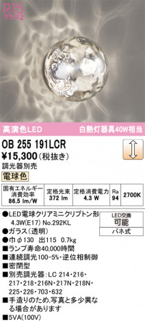 ñ�ʲ���ODELIC �����ǥ�å� LED �֥饱�å� OB255191LCR | ���������̿����䡦����ƥꥢ���������Ρڥ饤�ȥ��������