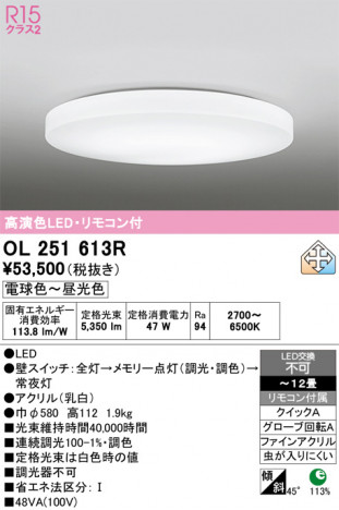 ñ�ʲ���ODELIC �����ǥ�å� LED ������󥰥饤�� OL251613R | ���������̿����䡦����ƥꥢ���������Ρڥ饤�ȥ��������