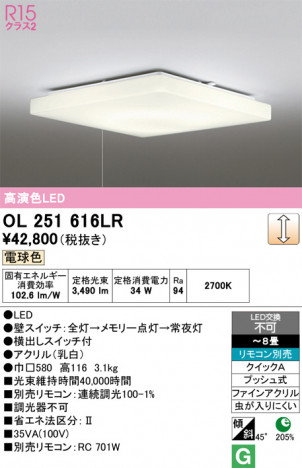 ñ�ʲ���ODELIC �����ǥ�å� LED ������󥰥饤�� OL251616LR | ���������̿����䡦����ƥꥢ���������Ρڥ饤�ȥ��������