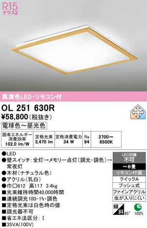 ñ�ʲ���ODELIC �����ǥ�å� LED ������󥰥饤�� OL251630R | ���������̿����䡦����ƥꥢ���������Ρڥ饤�ȥ��������