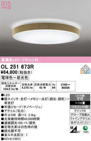 ñ�ʲ���ODELIC �����ǥ�å� LED ������󥰥饤�� OL251673R | ���������̿����䡦����ƥꥢ���������Ρڥ饤�ȥ��������