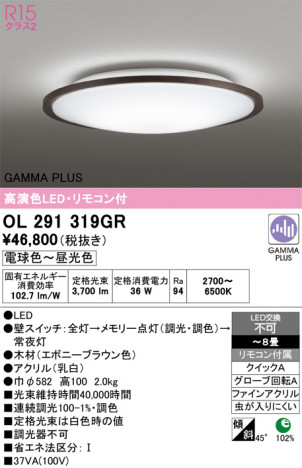 ñ�ʲ���ODELIC �����ǥ�å� LED ������󥰥饤�� OL291319GR | ���������̿����䡦����ƥꥢ���������Ρڥ饤�ȥ��������