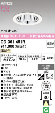 ñ�ʲ���ODELIC �����ǥ�å� LED ������饤�� OD361451R | ���������̿����䡦����ƥꥢ���������Ρڥ饤�ȥ��������