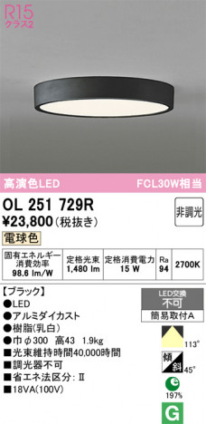 ñ�ʲ���ODELIC �����ǥ�å� LED ����������󥰥饤�� OL251729R | ���������̿����䡦����ƥꥢ���������Ρڥ饤�ȥ��������