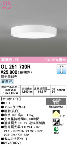 ñ�ʲ���ODELIC �����ǥ�å� LED ����������󥰥饤�� OL251730R | ���������̿����䡦����ƥꥢ���������Ρڥ饤�ȥ��������