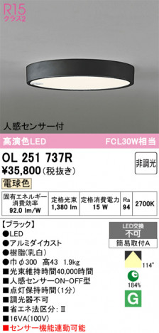ñ�ʲ���ODELIC �����ǥ�å� LED ����������󥰥饤�� OL251737R | ���������̿����䡦����ƥꥢ���������Ρڥ饤�ȥ��������