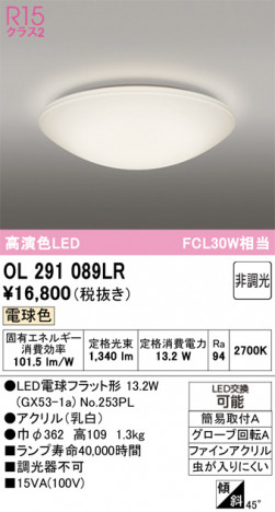ñ�ʲ���ODELIC �����ǥ�å� LED ����������󥰥饤�� OL291089LR | ���������̿����䡦����ƥꥢ���������Ρڥ饤�ȥ��������