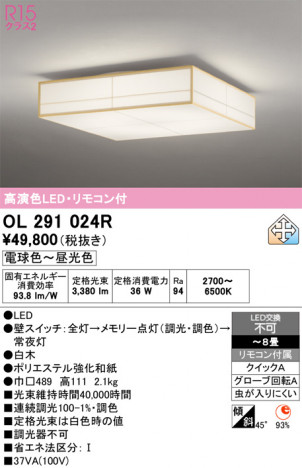 ñ�ʲ���ODELIC �����ǥ�å� LED ������󥰥饤�� OL291024R | ���������̿����䡦����ƥꥢ���������Ρڥ饤�ȥ��������