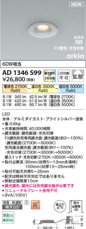 ���β��� | KOIZUMI �������߾��� LED�ⵤ̩SB������饤�� AD1346S99 | ���������̿����䡦����ƥꥢ���������� �饤�ȥ�������