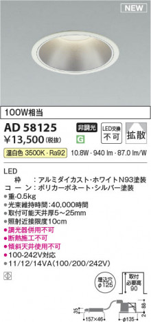 ���β��� | KOIZUMI �������߾��� LED������饤�� AD58125 | ���������̿����䡦����ƥꥢ���������� �饤�ȥ�������
