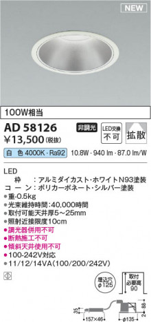 ���β��� | KOIZUMI �������߾��� LED������饤�� AD58126 | ���������̿����䡦����ƥꥢ���������� �饤�ȥ�������
