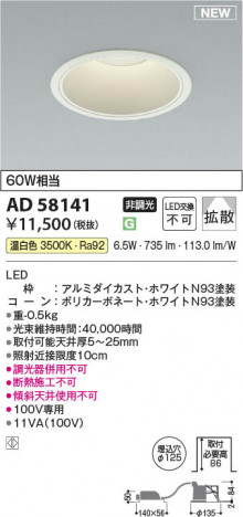 ���β��� | KOIZUMI �������߾��� LED������饤�� AD58141 | ���������̿����䡦����ƥꥢ���������� �饤�ȥ�������