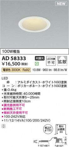 ���β��� | KOIZUMI �������߾��� LED������饤�� AD58333 | ���������̿����䡦����ƥꥢ���������� �饤�ȥ�������