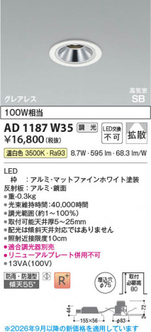 ���β��� | KOIZUMI �������߾��� LED�ⵤ̩SB������饤�� AD1187W35 | ���������̿����䡦����ƥꥢ���������� �饤�ȥ�������