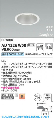 ���β��� | KOIZUMI �������߾��� LED�ⵤ̩SB������饤�� AD1226W50 | ���������̿����䡦����ƥꥢ���������� �饤�ȥ�������