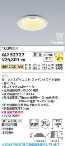 ���β��� | KOIZUMI �������߾��� LED�ⵤ̩SB������饤�� AD52727 | ���������̿����䡦����ƥꥢ���������� �饤�ȥ�������