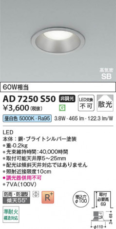 ���β��� | KOIZUMI �������߾��� LED�ⵤ̩SB������饤�� AD7250S50 | ���������̿����䡦����ƥꥢ���������� �饤�ȥ�������