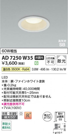���β��� | KOIZUMI �������߾��� LED�ⵤ̩SB������饤�� AD7250W35 | ���������̿����䡦����ƥꥢ���������� �饤�ȥ�������