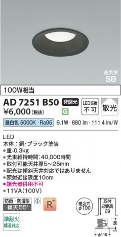 ���β��� | KOIZUMI �������߾��� LED�ⵤ̩SB������饤�� AD7251B50 | ���������̿����䡦����ƥꥢ���������� �饤�ȥ�������