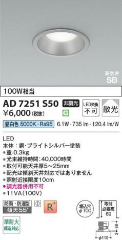 ���β��� | KOIZUMI �������߾��� LED�ⵤ̩SB������饤�� AD7251S50 | ���������̿����䡦����ƥꥢ���������� �饤�ȥ�������