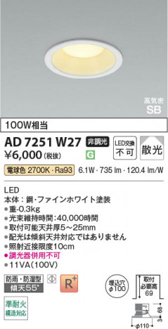 ���β��� | KOIZUMI �������߾��� LED�ⵤ̩SB������饤�� AD7251W27 | ���������̿����䡦����ƥꥢ���������� �饤�ȥ�������