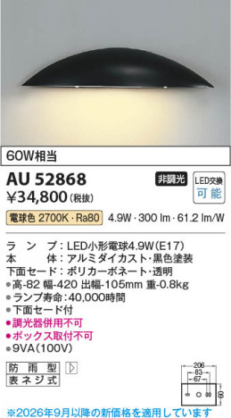 ���β��� | KOIZUMI �������߾��� LED�ɱ����֥饱�å� AU52868 | ���������̿����䡦����ƥꥢ���������� �饤�ȥ�������