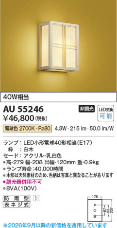 ���β��� | KOIZUMI �������߾��� LED�ɱ����֥饱�å� AU55246 | ���������̿����䡦����ƥꥢ���������� �饤�ȥ�������