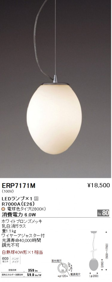 ��ƣ���� ENDO LED �ڥ����� ERP7171M �ᥤ��̿�